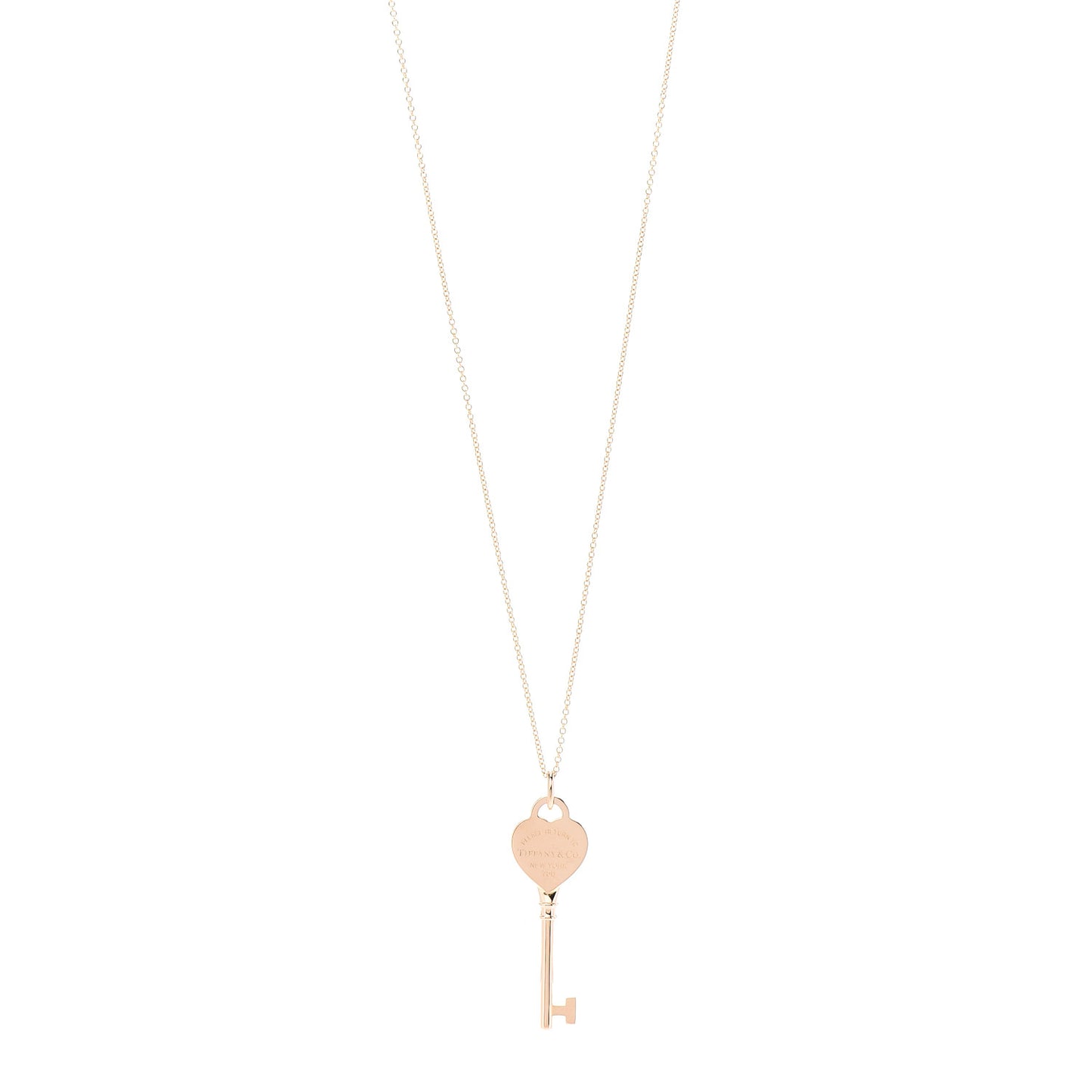 18K Rose Gold Return To Tiffany Heart Key Pendant Necklace