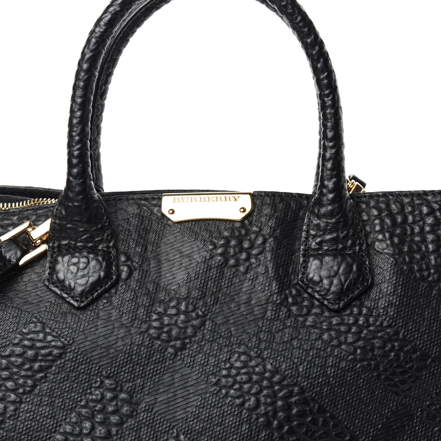 Burberry Heritage Grain Medium Dewsbury Tote Black 9 of 9