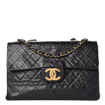 Chanel Lambskin Quilted XL Jumbo Single Flap Black 1 of 20