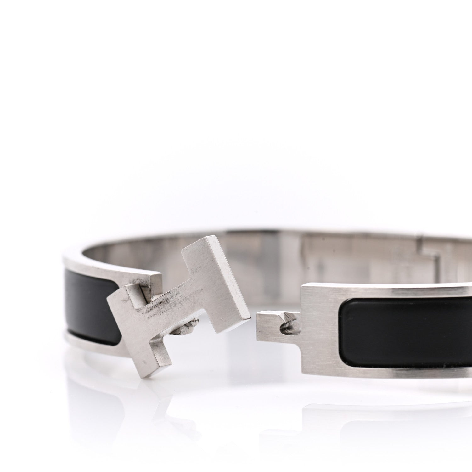 Hermes Matte Enamel Narrow Clic Clac HH Bracelet T6 Black 5 of 6
