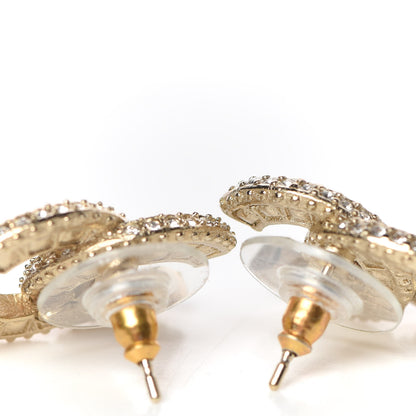 Chanel Crystal CC Earrings Gold 3 of 6