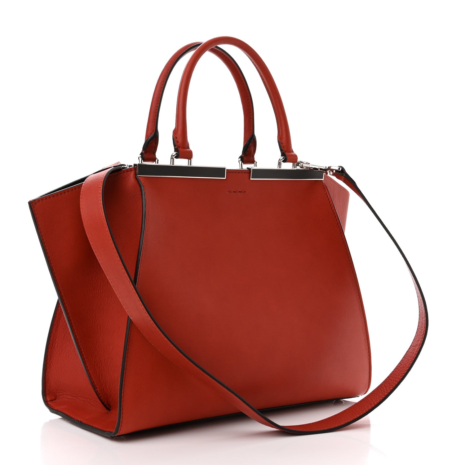 Fendi Vitello Dolce Marmol Shiny Nappa Petite 3Jours Tote Terra di Siena 3 of 10