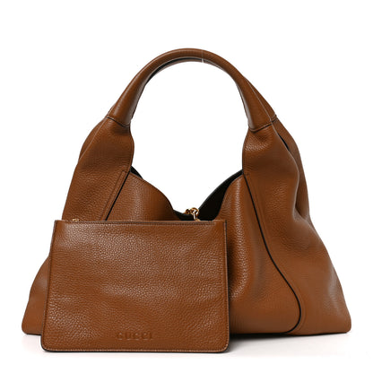 Gucci Grained Calfskin Softbit Maxi Shoulder Bag Brown 3 of 10