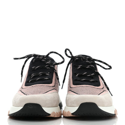 Hermes Knit Goatskin Womens Addict Sneakers 37.5 Black Multicolor 2 of 7