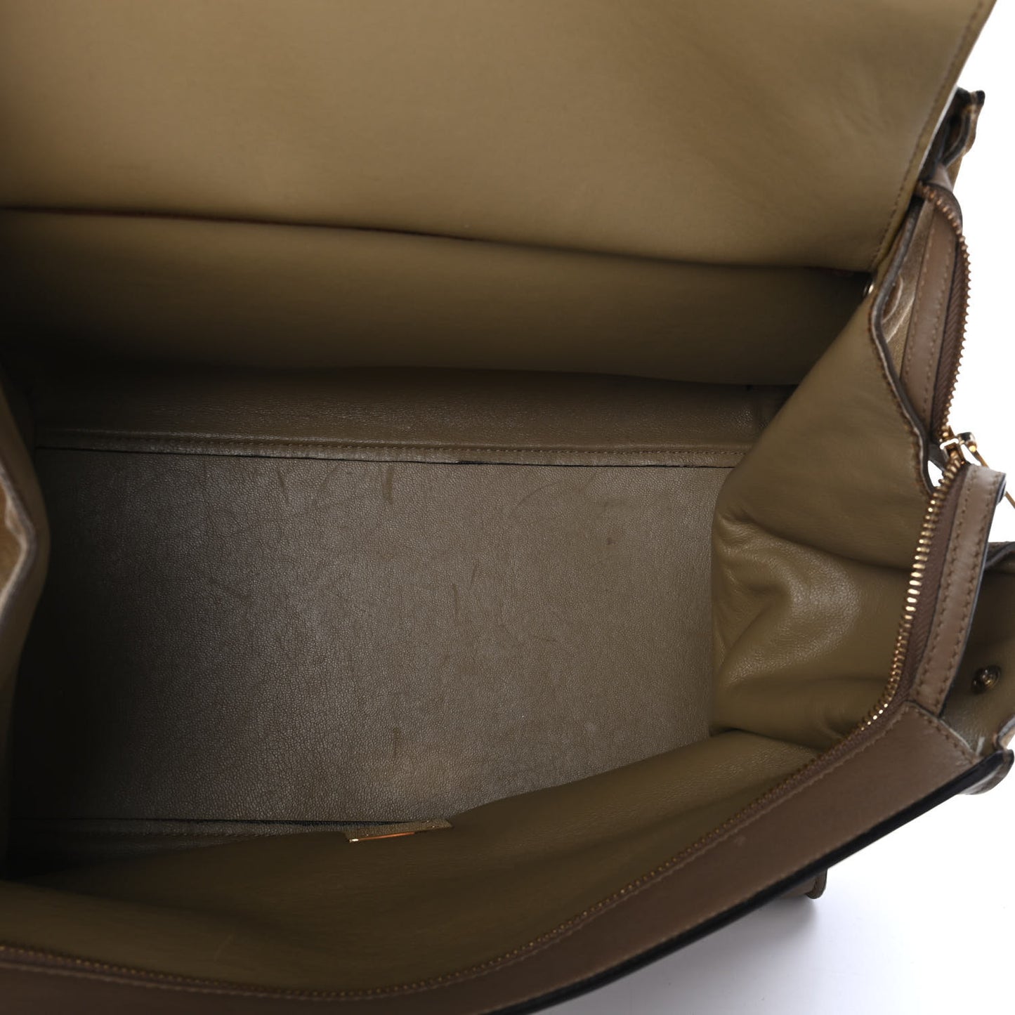 Calfskin Suede Medium Tri-Color Trapeze Olive