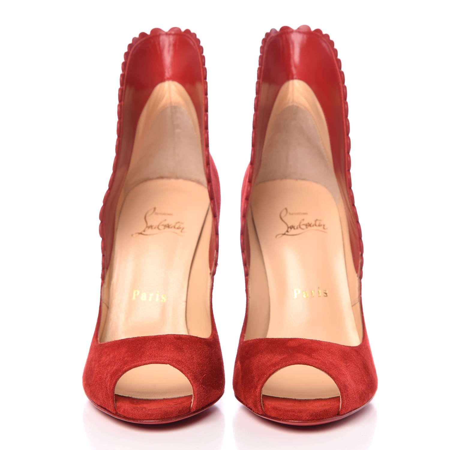 Christian Louboutin Veau Velours Pijonina 100 Booties 37 Rougissime 2 of 8