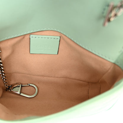 Gucci Calfskin Matelasse Super Mini GG Marmont Shoulder Bag Water Green 5 of 12