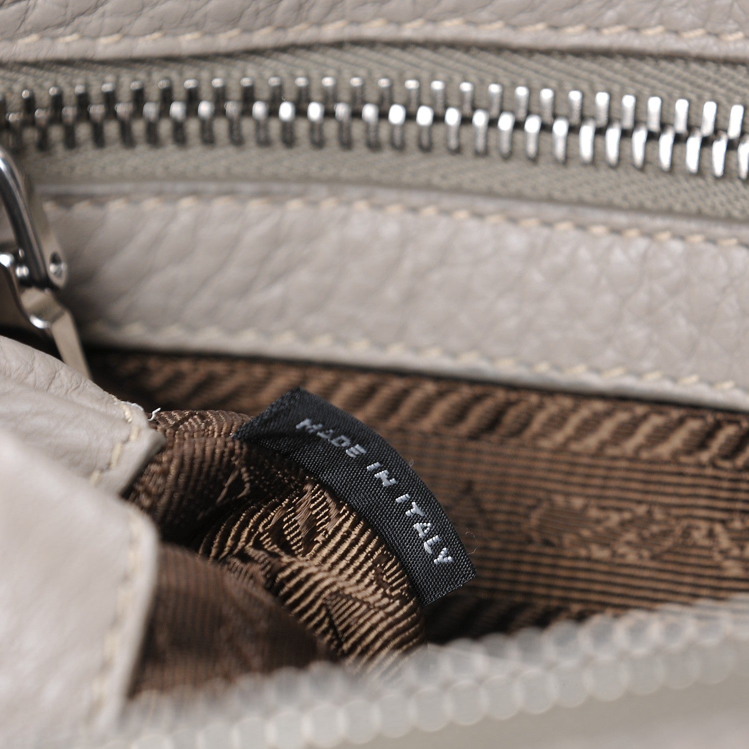 Prada Vitello Daino Zippered Crossbody Bag Pomice 7 of 8