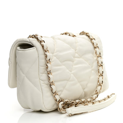 Chanel Calfskin Quilted Medium Bubbly Flap White 2 of 7