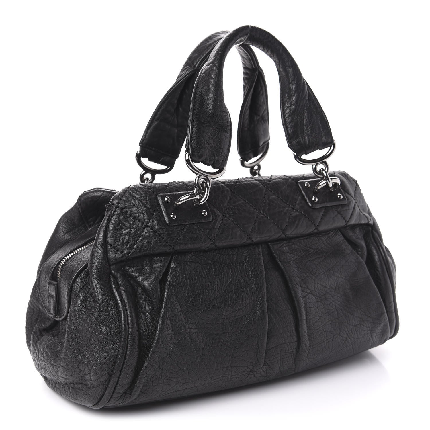 Chanel Distressed Lambskin Quilted Small Le Marais Tote Black 3 of 10