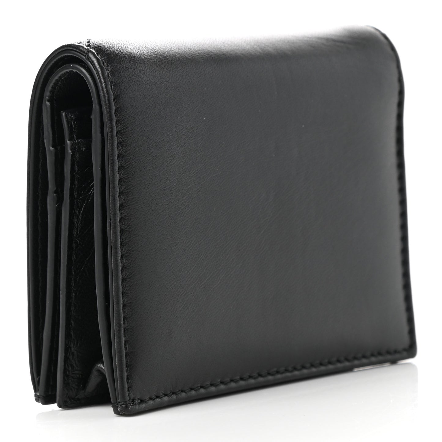 Nappa Roman Stud Small Flap Wallet Black