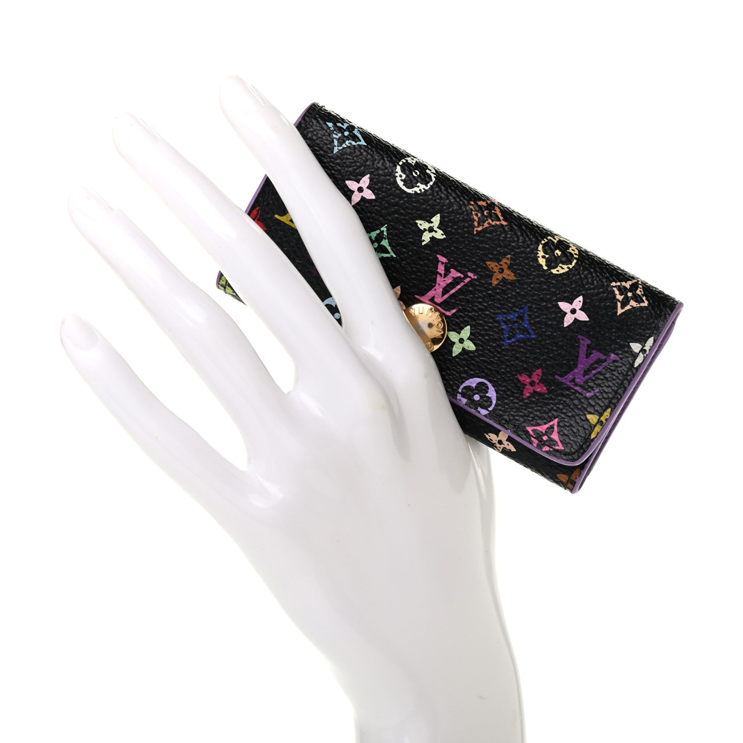 Louis Vuitton Monogram Multicolor Multicles 4 Key Holder Black Violet 2 of 8