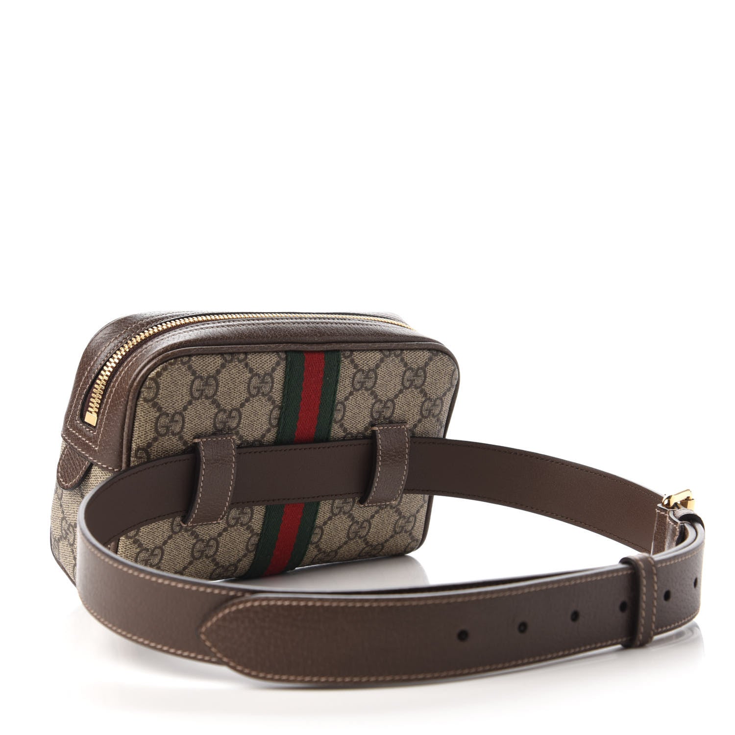 Gucci GG Supreme Monogram Web Small Ophidia Belt Bag 85 34 Dark Brown 3 of 10
