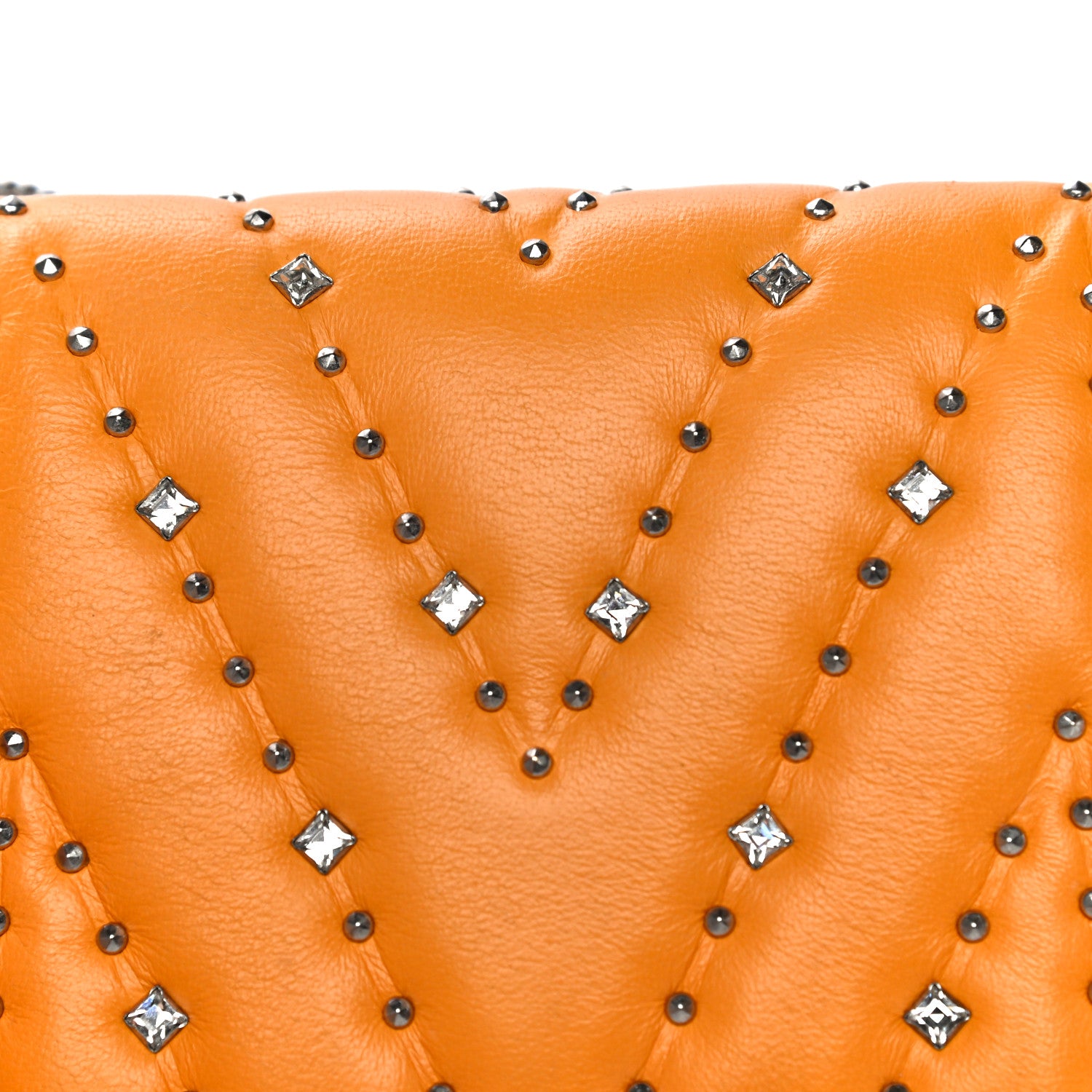 MCM Lambskin Diamond Disco Mini Flap Crossbody Bag Orange 16 of 18