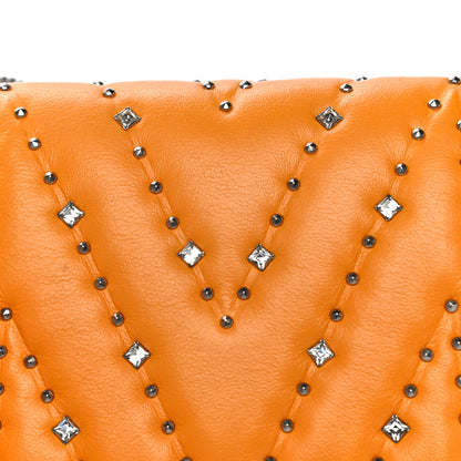 MCM Lambskin Diamond Disco Mini Flap Crossbody Bag Orange 16 of 18