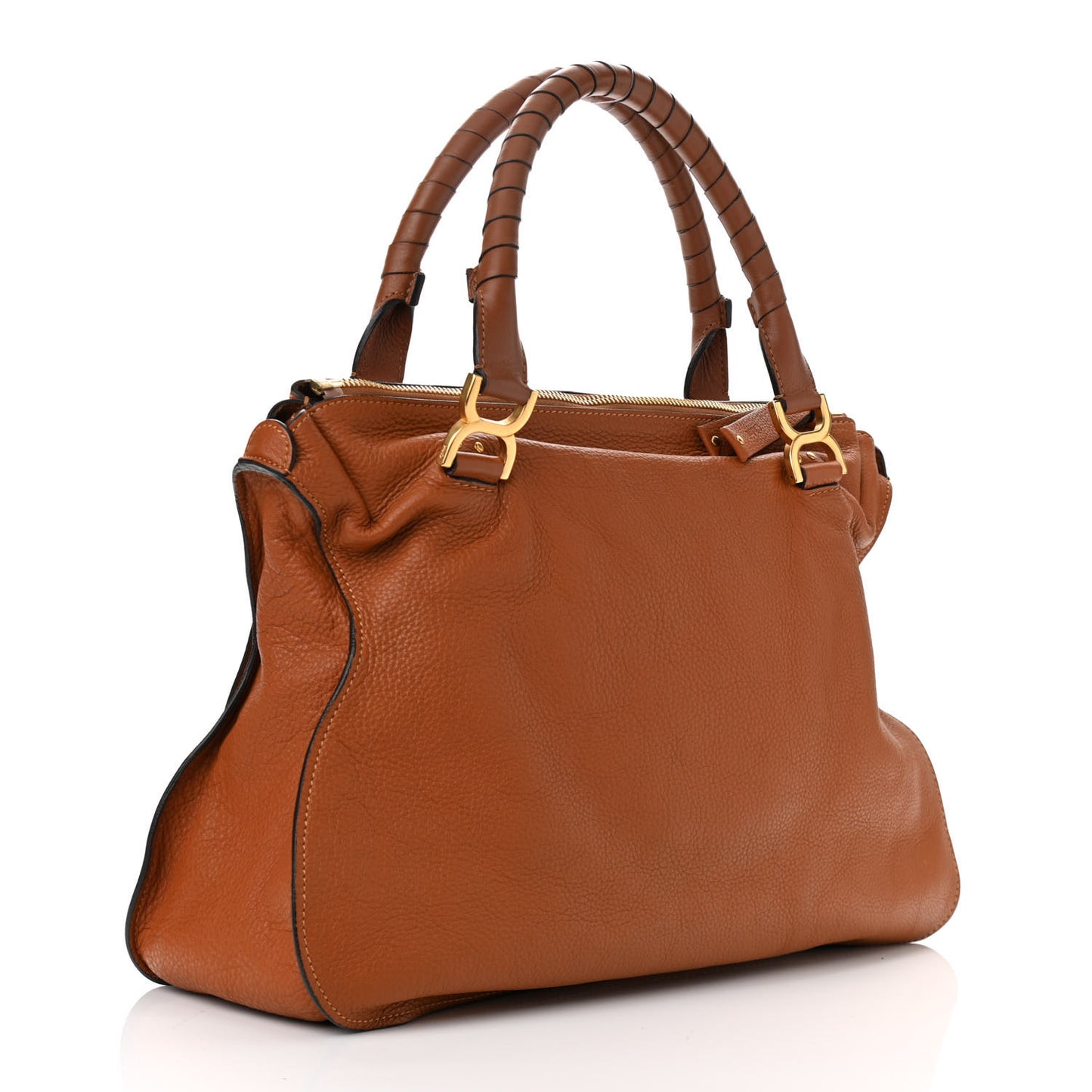 Calfskin Large Marcie Satchel Tan