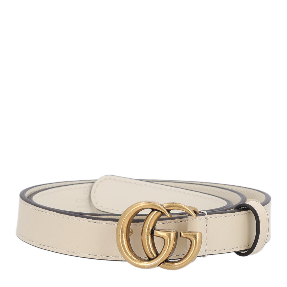 Gucci Calfskin Double G 20mm Belt 75 30 Mystic White 1 of 6