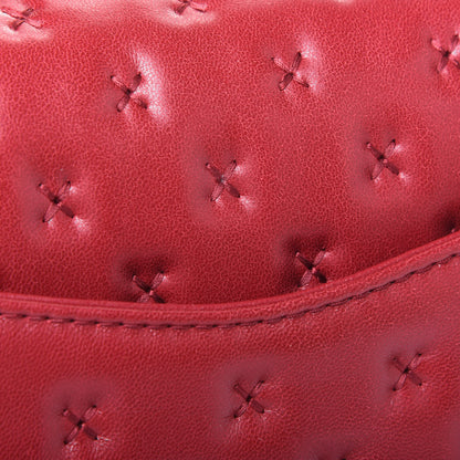 Chanel Lambskin Cross Stitch Mini Coco Handle Flap Red 14 of 14