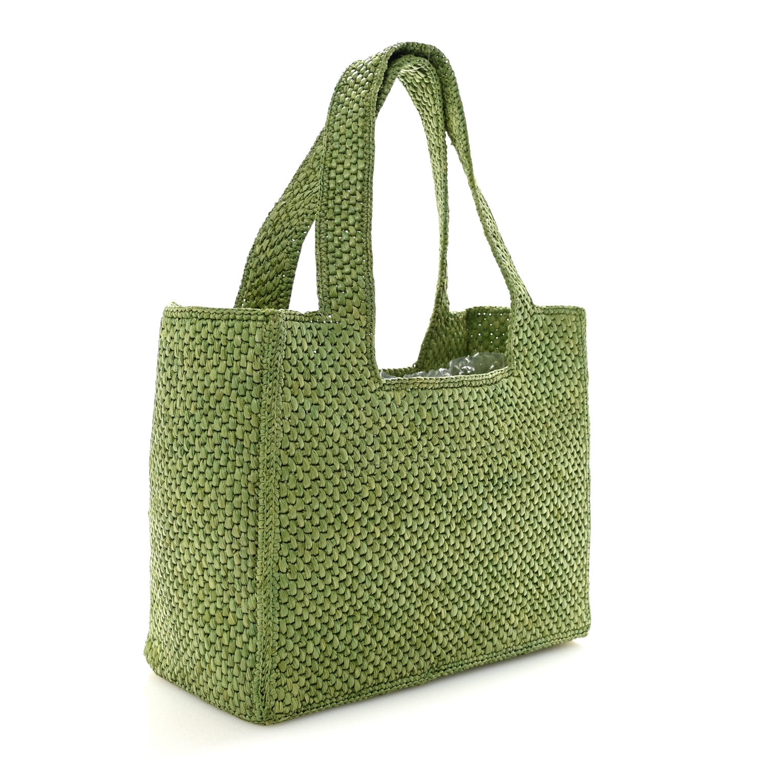 Loewe X PAULA'S IBIZA Raffia Font Tote Green 3 of 9