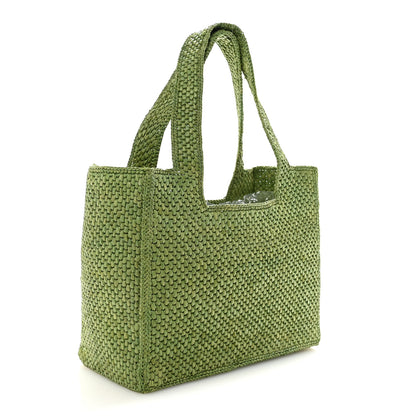 Loewe X PAULA'S IBIZA Raffia Font Tote Green 3 of 9