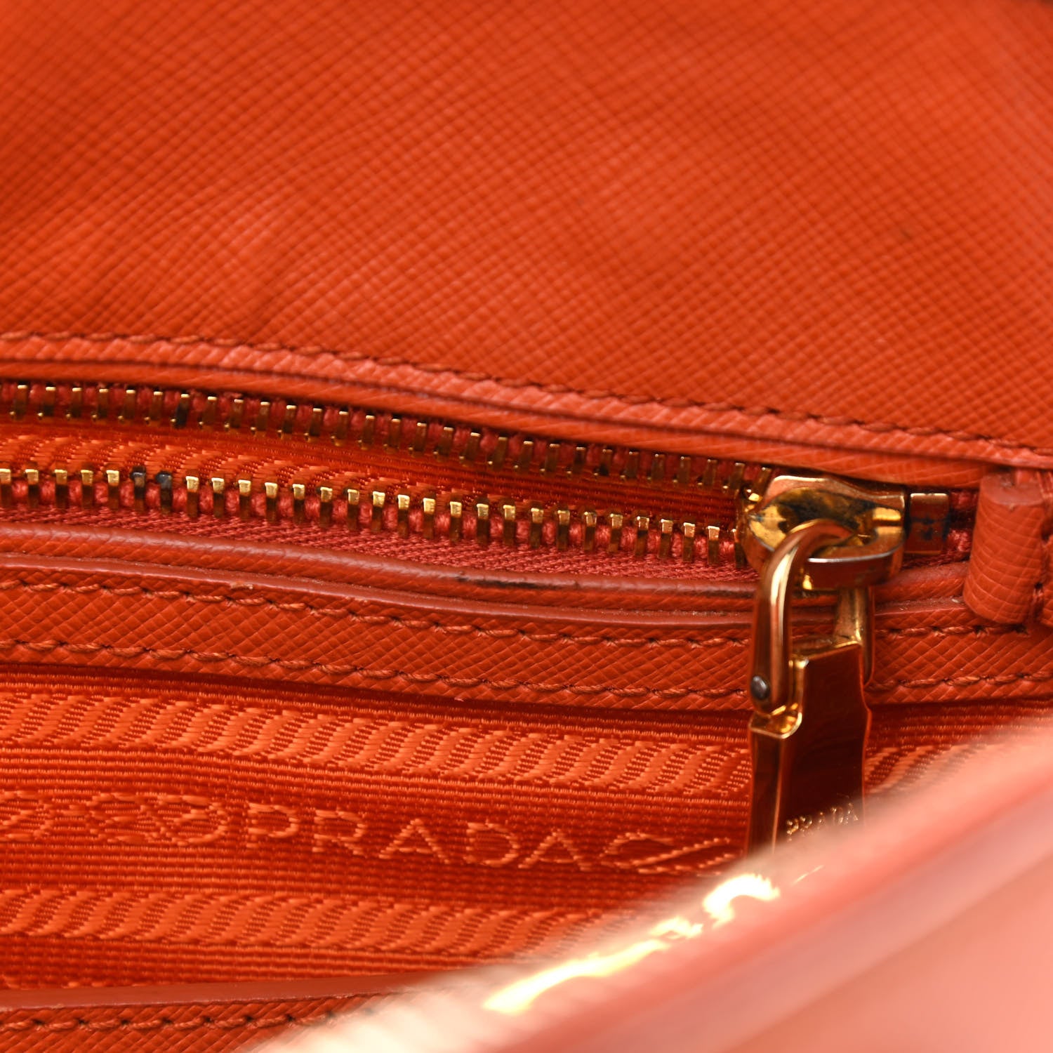 Prada Saffiano Lux Medium Promenade Tote Papaya 8 of 19