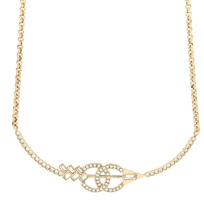 Chanel Crystal CC Arrow Necklace Gold 1 of 5