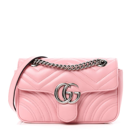 Gucci Calfskin Matelasse Mini GG Marmont Shoulder Bag Wild Rose 1 of 11