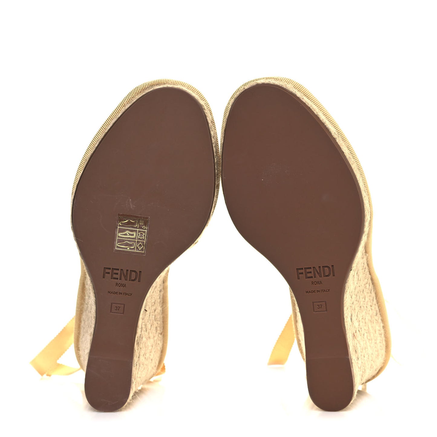 Rafia FF Embroidered Roma Ankle Wrap Espadrille Wedges 37 Natural