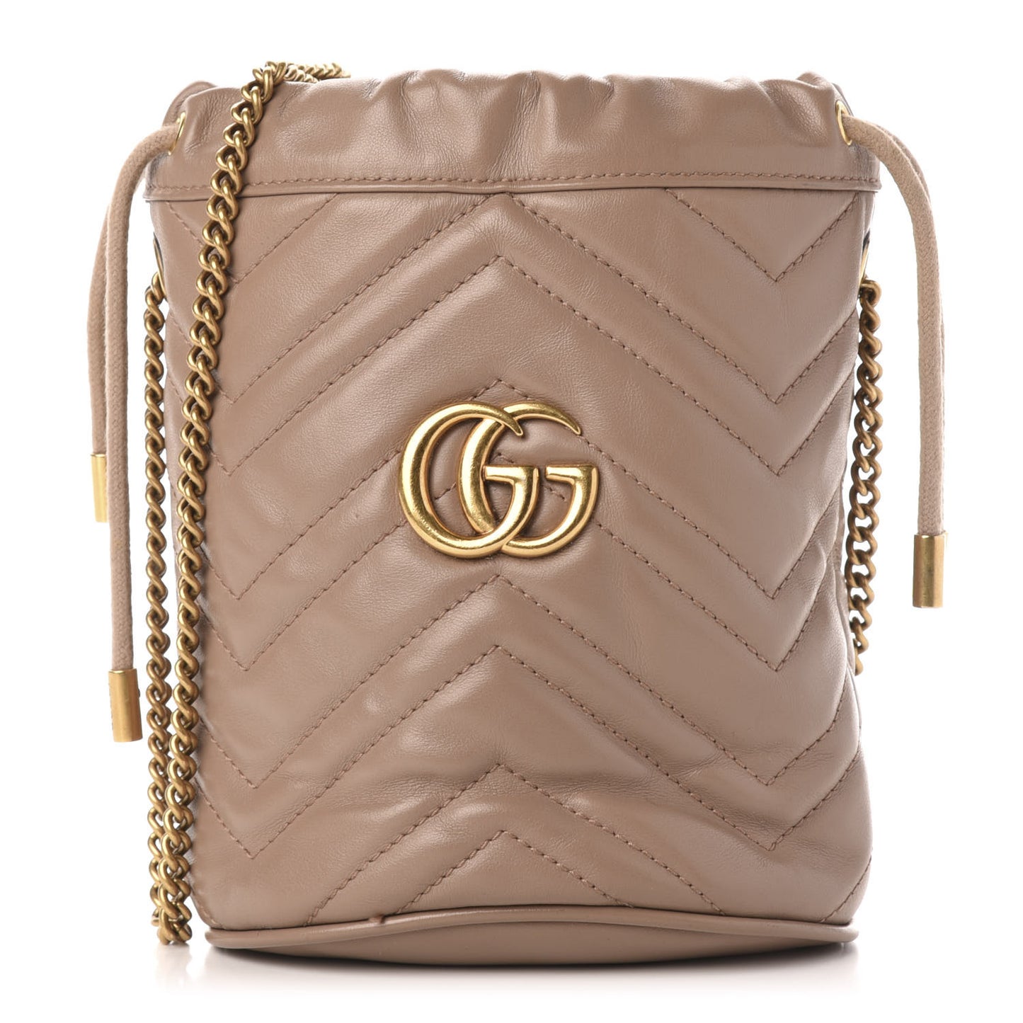 Calfskin Matelasse Mini GG Marmont 2.0 Bucket Bag Porcelain Rose