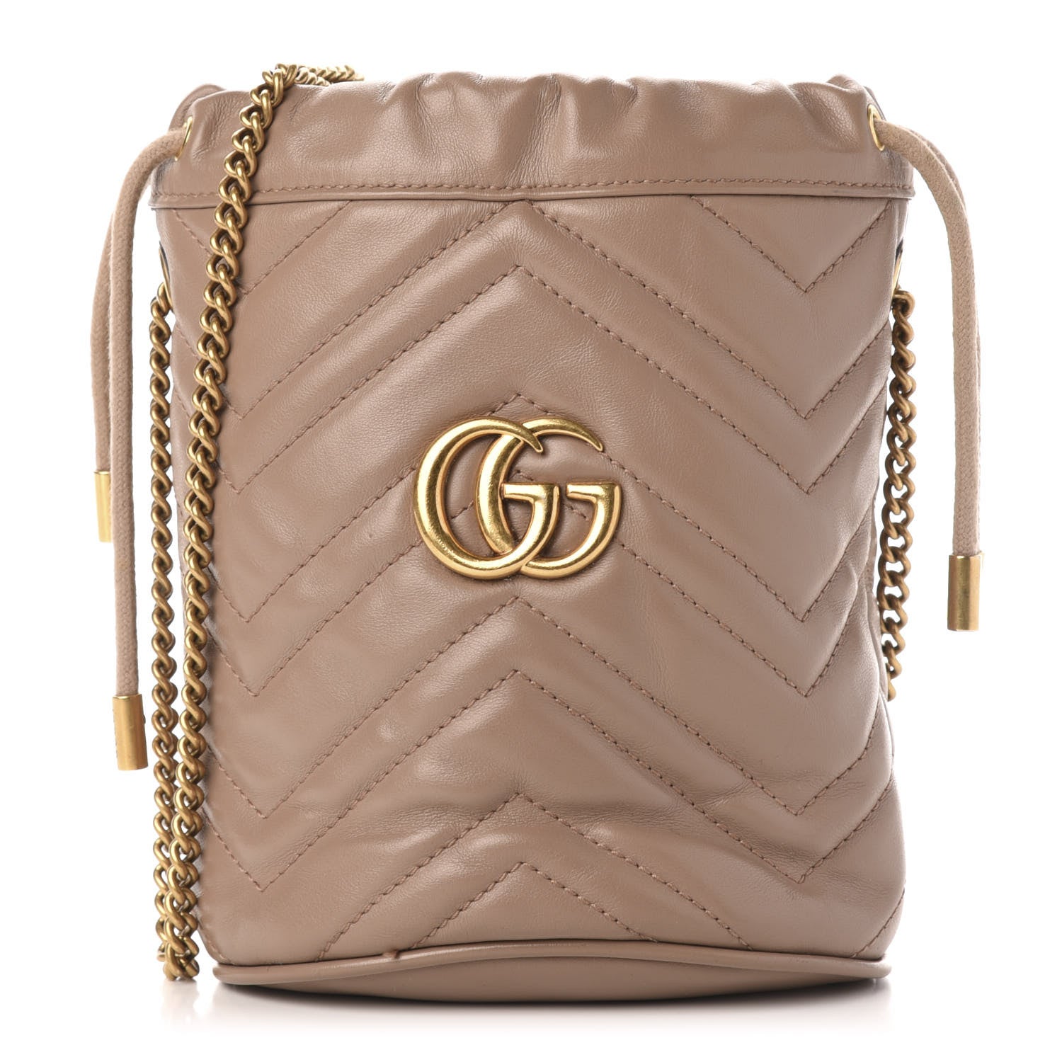 Gucci Calfskin Matelasse Mini GG Marmont 2.0 Bucket Bag Porcelain Rose 1 of 14