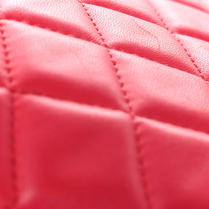 Chanel Lambskin Quilted Large Cosmetic Case Red 13 of 16