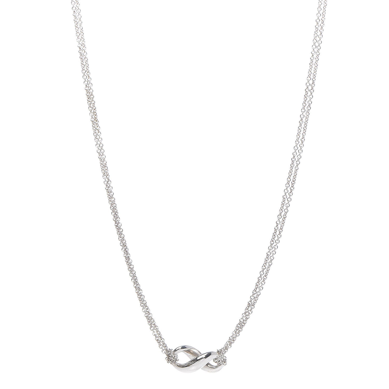 Tiffany Sterling Silver Figure 8 Pendant Necklace 1 of 6