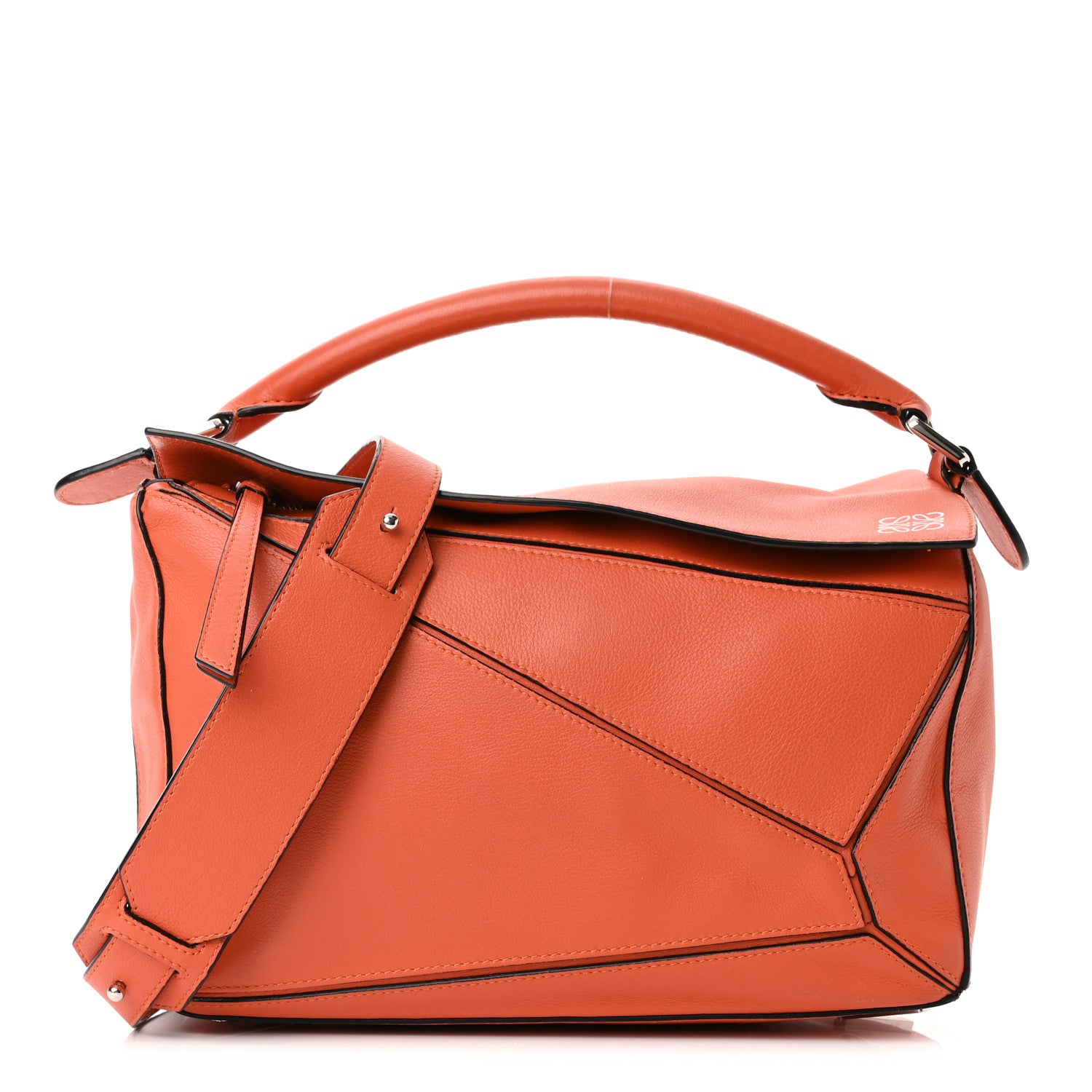 Loewe Calfskin Medium Puzzle Bag Coral 1 of 9