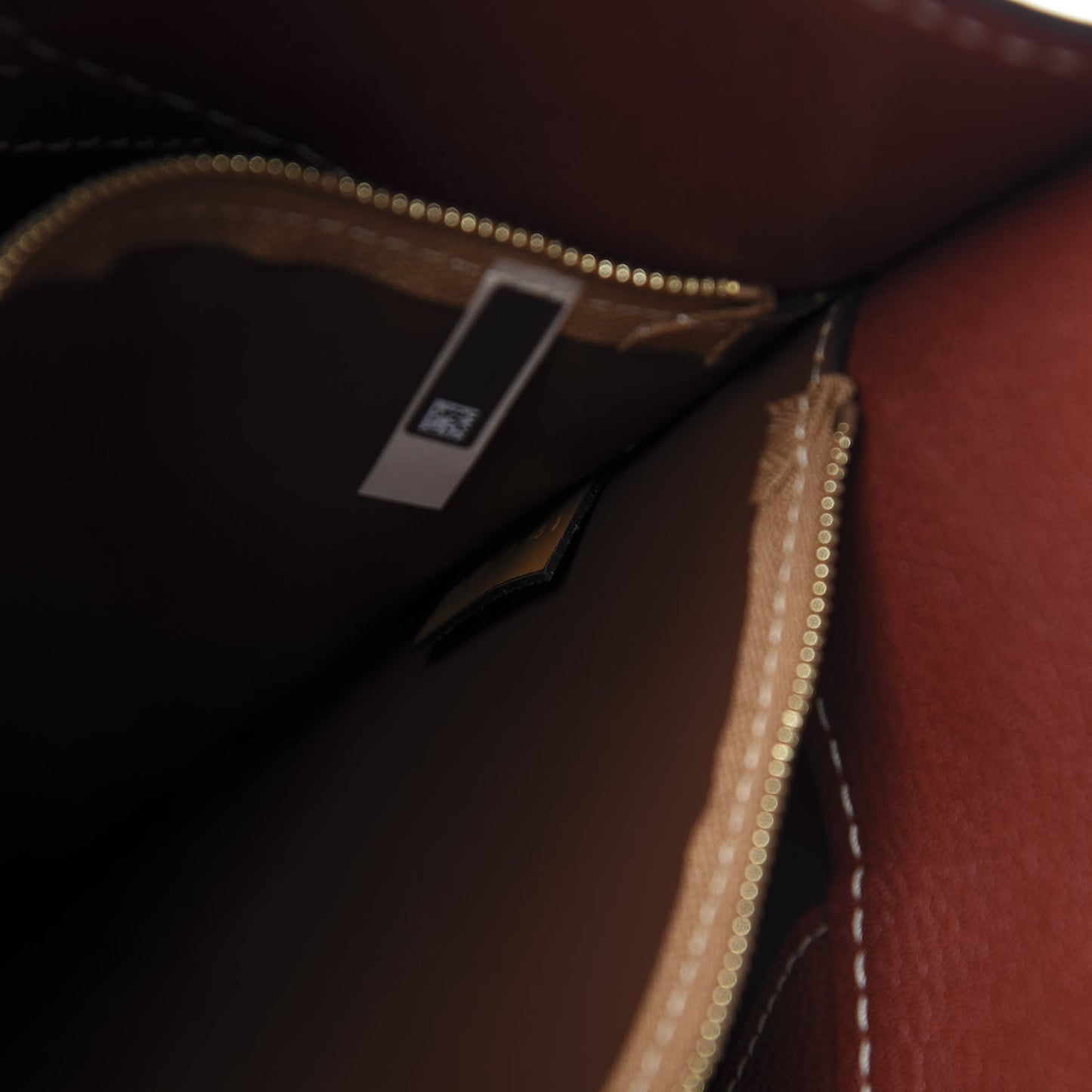 Shiny Calfskin Goatskin Medium Aby Bi-Color Bucket Bag Autumnal Brown