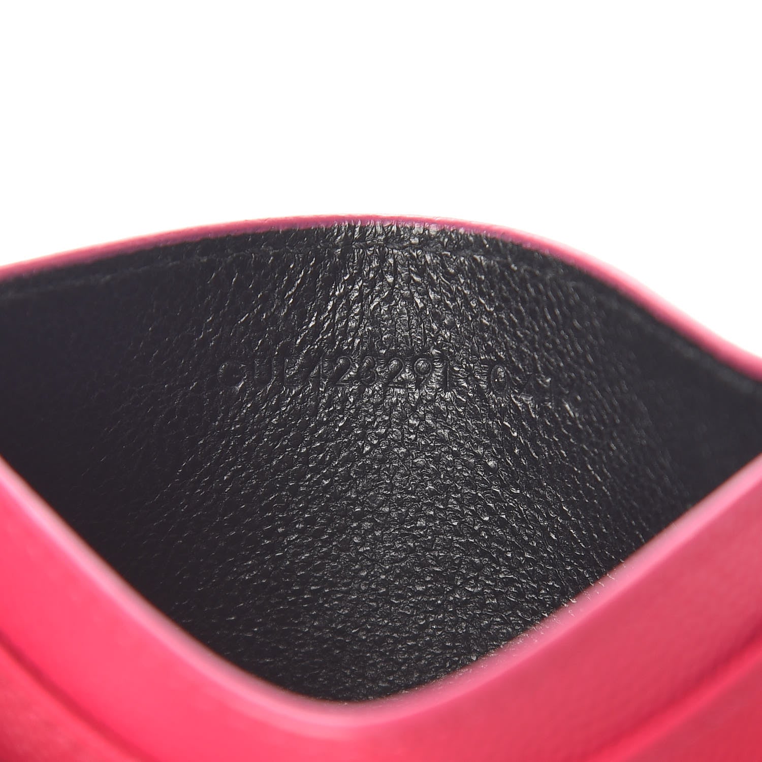 Saint Laurent Grain De Poudre Matelasse Chevron Monogram Credit Card Case Fresh Fuxia 7 of 13