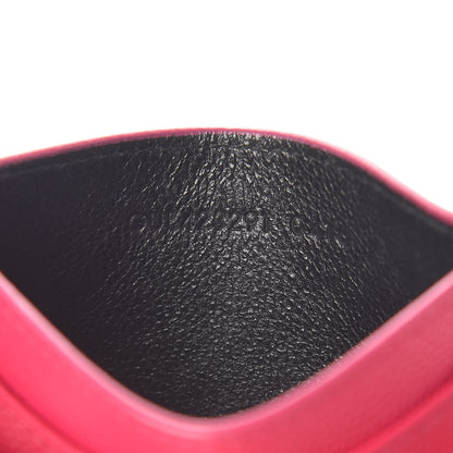 Saint Laurent Grain De Poudre Matelasse Chevron Monogram Credit Card Case Fresh Fuxia 7 of 13