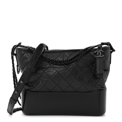 Chanel Aged Calfskin Quilted Medium Gabrielle Hobo So Black 1 of 10