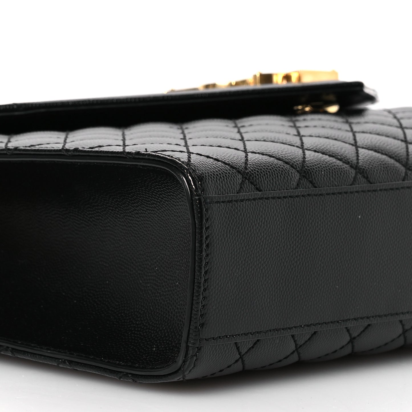 Grain De Poudre Textured Mixed Matelasse Large Triquilt Monogram Satchel Black