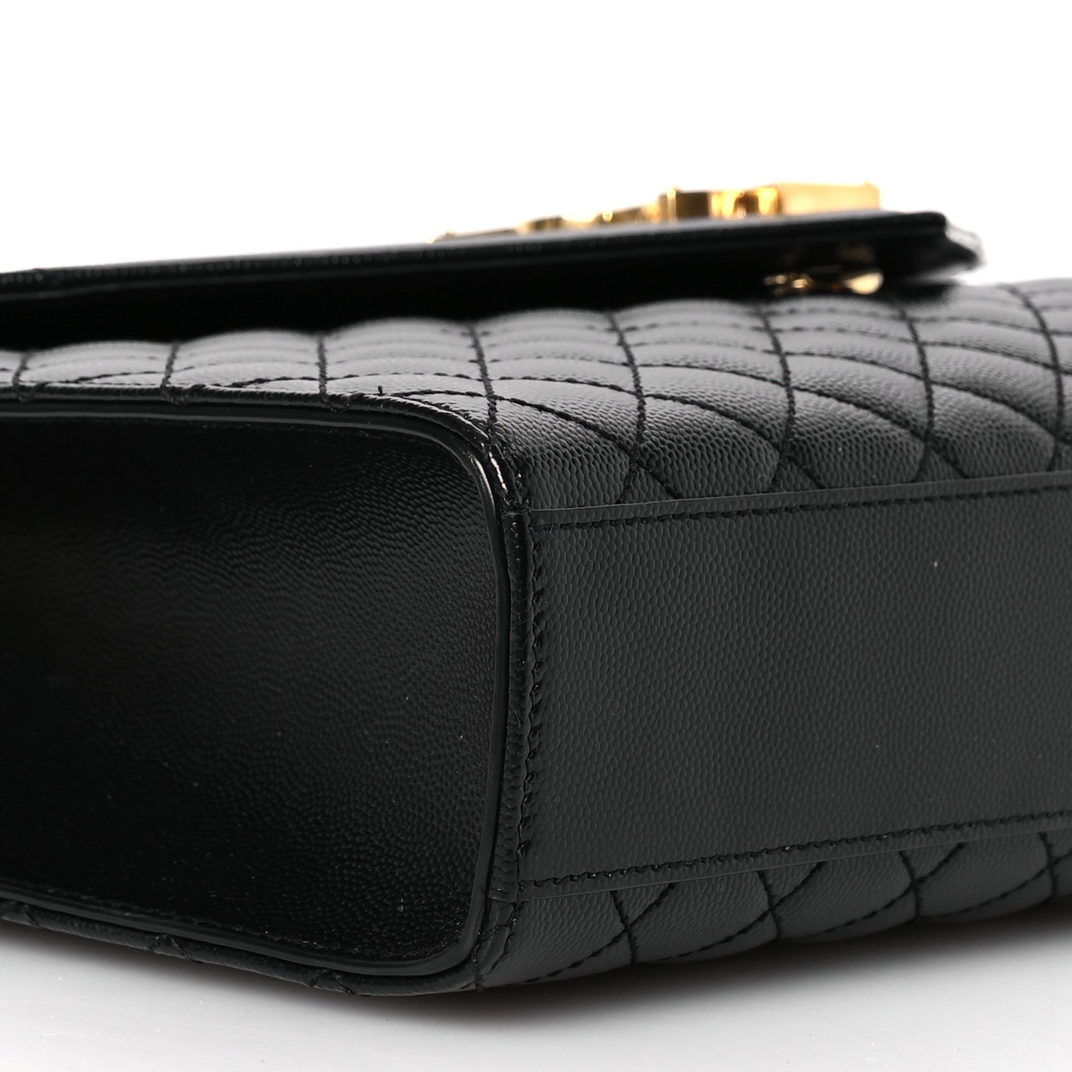 Saint Laurent Grain De Poudre Textured Mixed Matelasse Large Triquilt Monogram Satchel Black 9 of 11