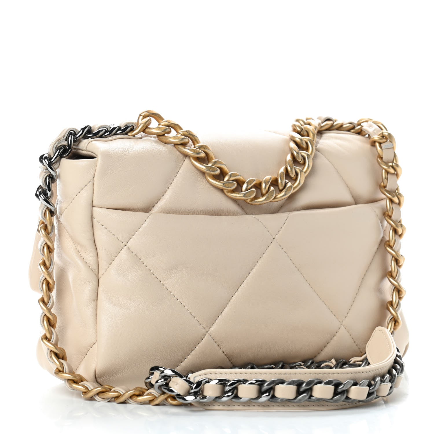 Chanel Lambskin Quilted Medium Chanel 19 Flap Beige 3 of 9