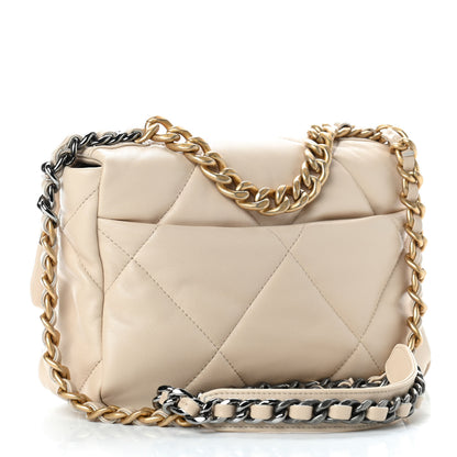 Chanel Lambskin Quilted Medium Chanel 19 Flap Beige 3 of 9