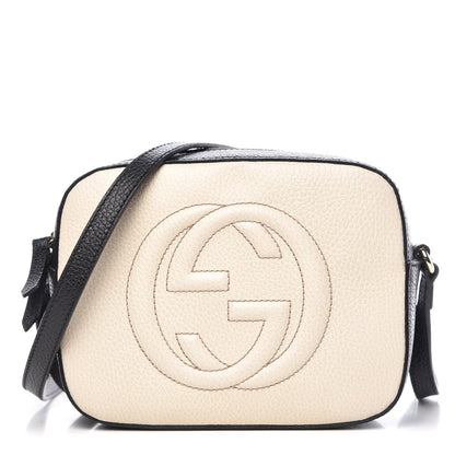 Gucci Dollar Calfskin Bi-Color Small Soho Disco Bag Mystic White Black 1 of 10