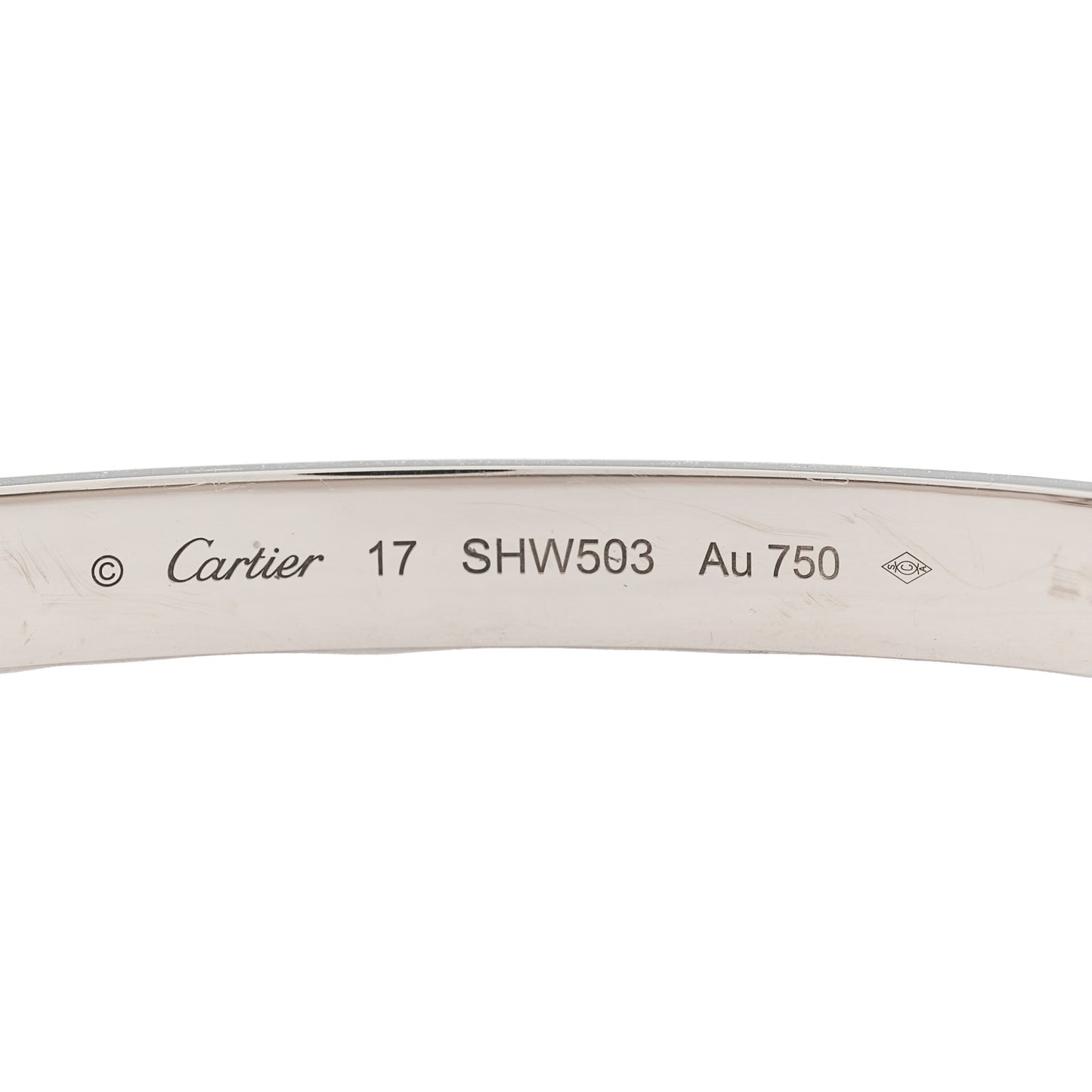 18K White Gold LOVE Bracelet 17