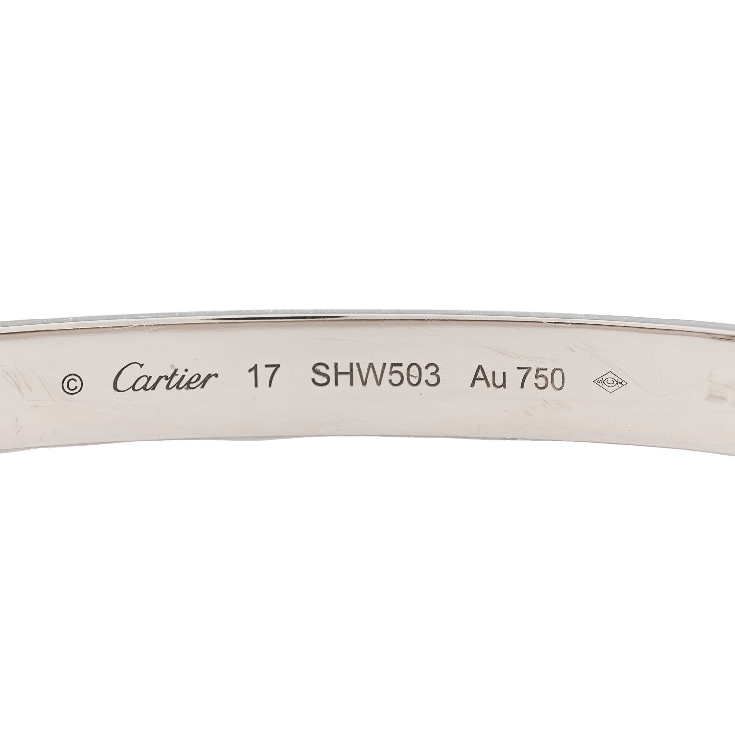 Cartier 18K White Gold LOVE Bracelet 17 3 of 6