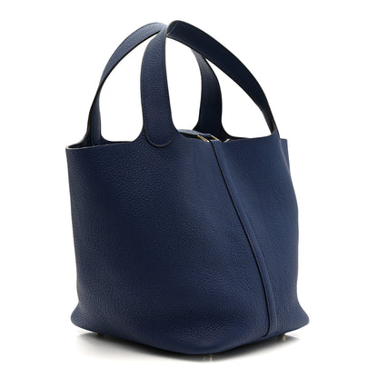Hermes Taurillon Clemence Picotin Lock 22 MM Bleu Saphir 3 of 11