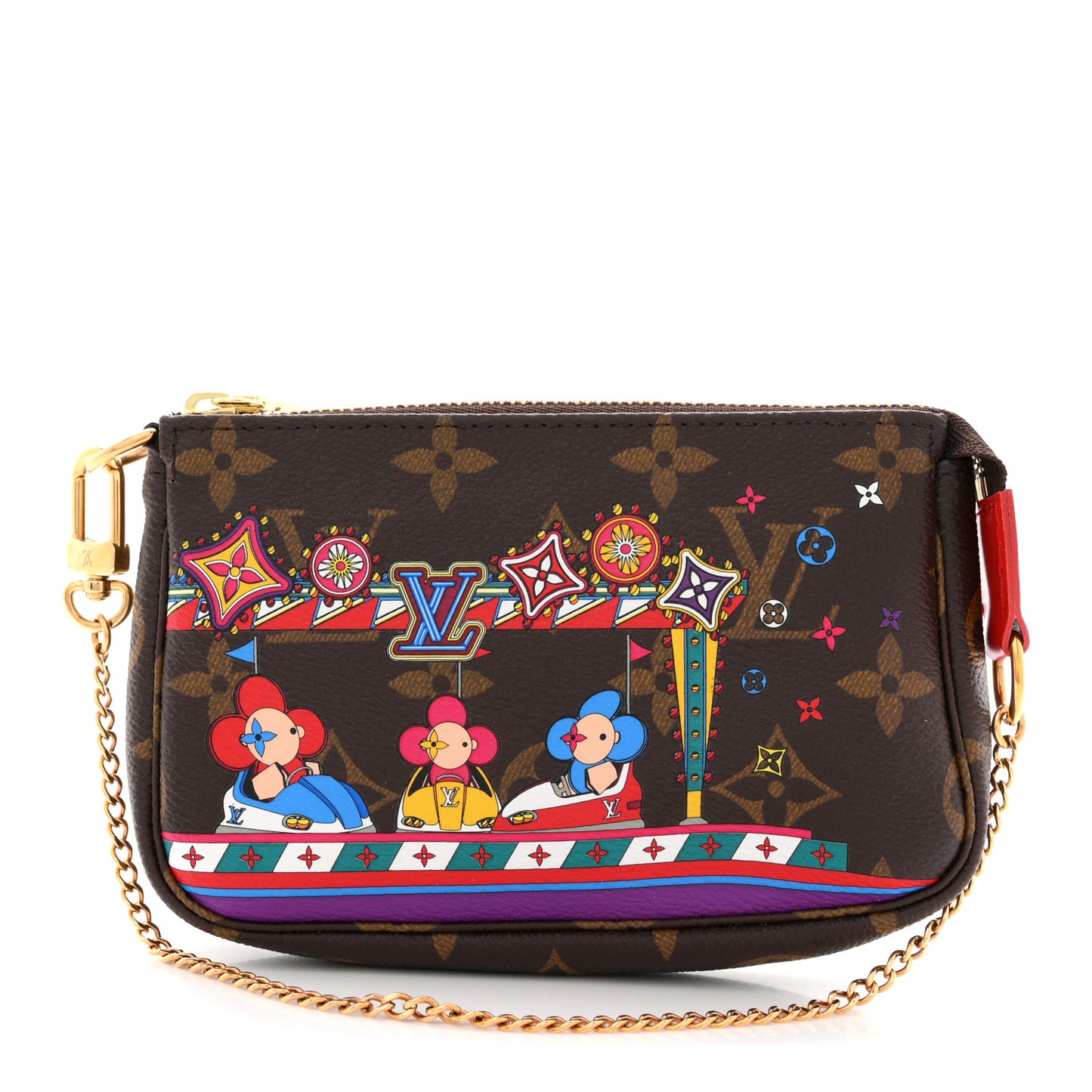 Monogram 2020 Christmas Animation Bumper Cars Mini Pochette Accessories Coquelicot