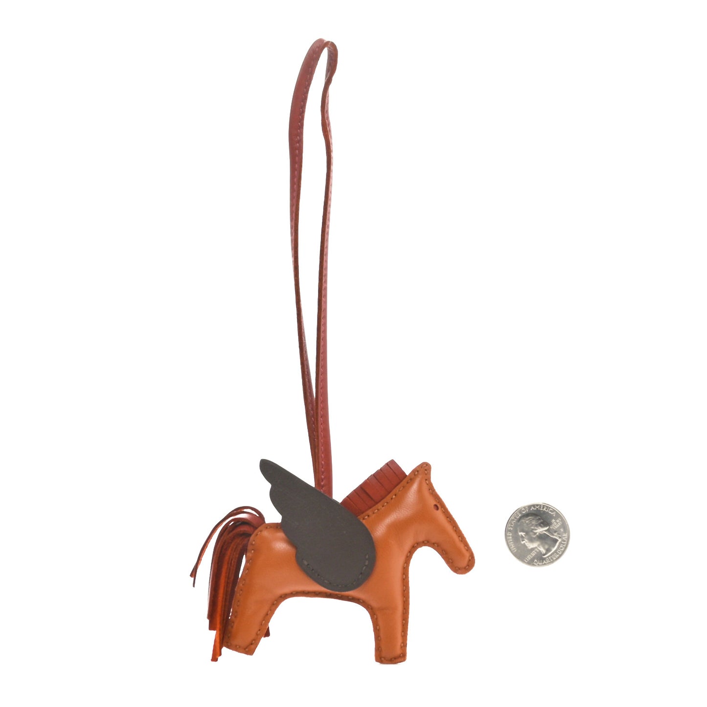 Milo Lambskin Grigri Rodeo Pegase Horse Bag Charm PM Pain D'Epice Sienne Moka