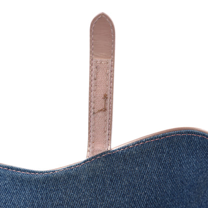 Christian Dior Patent Denim Jeans Saddle Bag Blue Pink 9 of 10