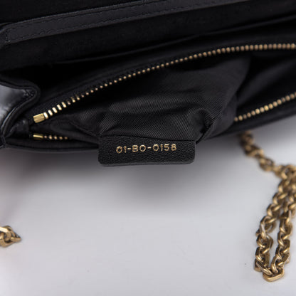 Christian Dior Lambskin Cannage Dioraddict Wallet on Chain Clutch Black 9 of 10