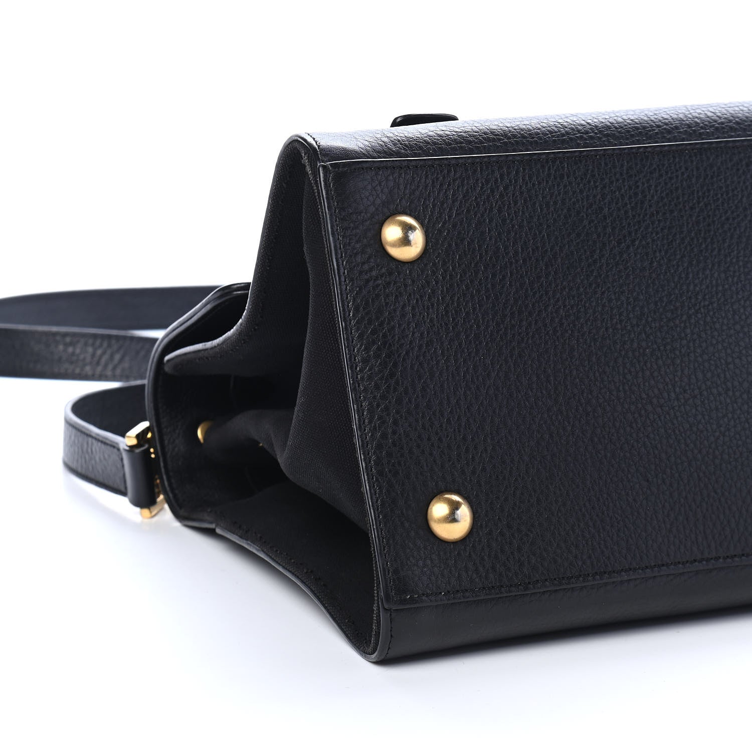 Saint Laurent Calfskin Canvas Small Muse Two Black 8 of 9